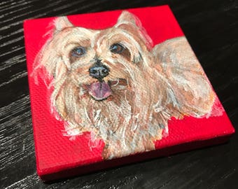 Hand painted mini pet portrait
