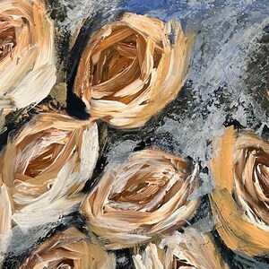 Abstract painting peach roses