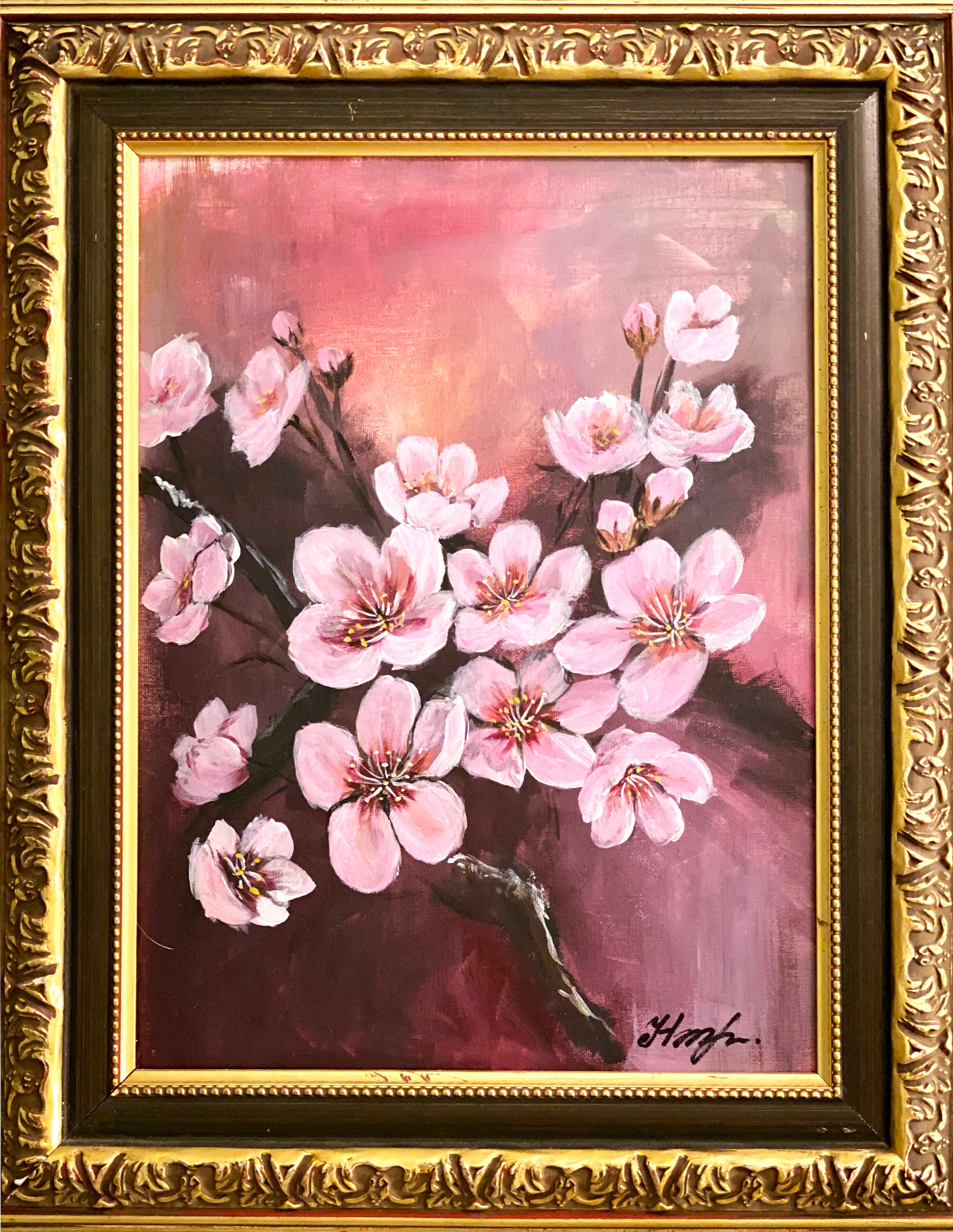 Sakura Acrylic Paintings Hand Painted Wall Art Decore With or