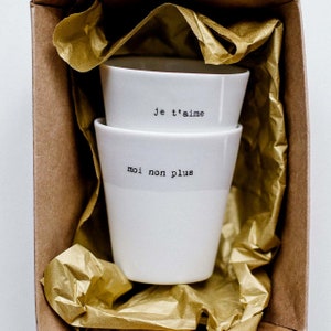 Duo of espresso cups I love you me neither image 1