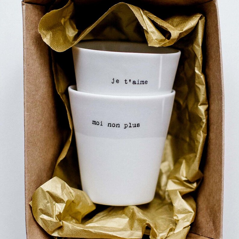 Duo of espresso cups I love you me neither image 1
