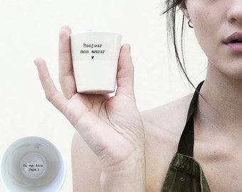 Taza de espresso de porcelana personalizada | Regalo de café único y artesanal