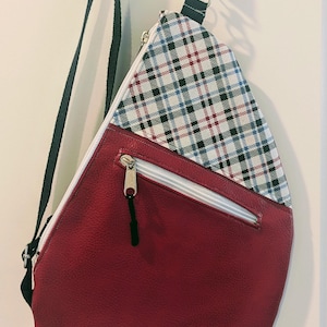 Red & Black plaid Sling Bag