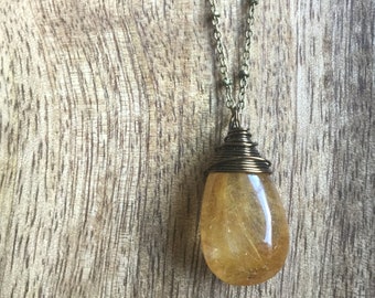 Golden Rutilated Quartz necklace