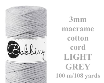 3mm Macrame Cord/Twisted Macrame Cord/Twisted Soft Cotton Rope/100% Recycled Cotton/Fast Shipping/DIY Macrame/Weaving