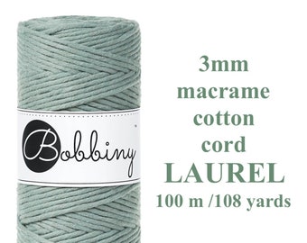 BOBBINY MACRAME Cotton Cord / 3 mm Recycled Сotton Rope / Macrame 3mm Cord / Cotton Rope