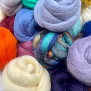 Wool Roving Mix SALE 20/40 Colours 19-21 Micron 9.5/19oz (270/540g ...