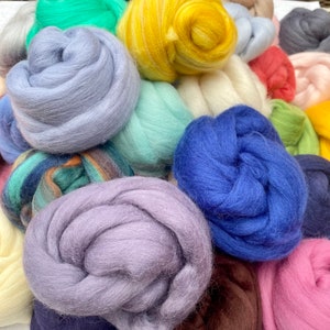 Wool Roving Mix SALE 20/40 Colours 19-21 Micron 9.5/19oz (270/540g ...
