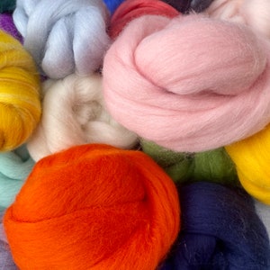 Wool Roving Mix SALE 20/40 Colours 19-21 Micron 9.5/19oz (270/540g ...