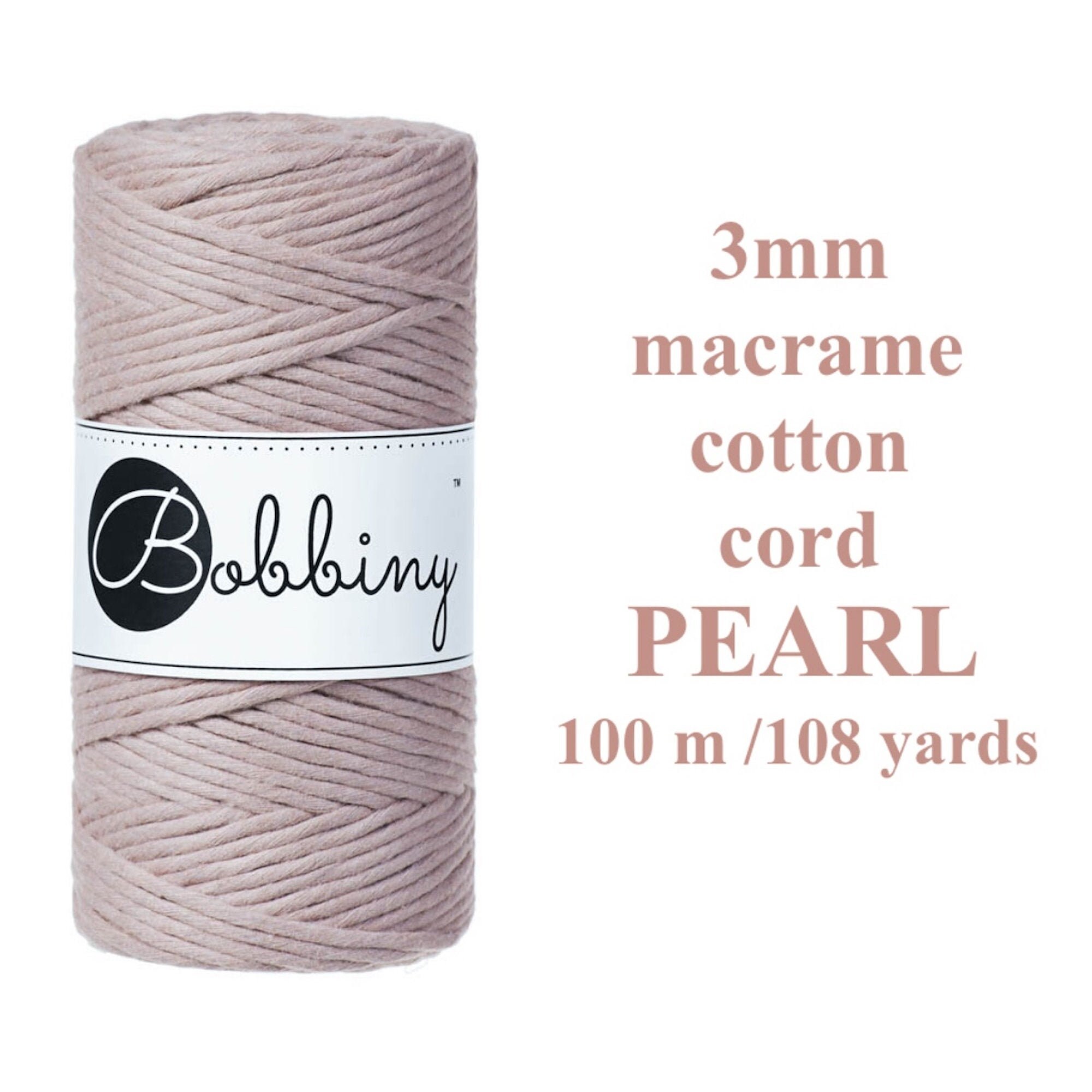 Pearl Macrame Cord 3mm 100m - BOBBINY