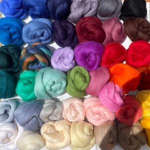 Wool Roving Mix SALE 20/40 Colours 19-21 Micron 9.5/19oz (270/540g ...