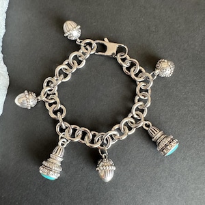 Silverpläterad Chunky Chain och multi boho berlocksarmband: djärva smycken i rostfritt stål