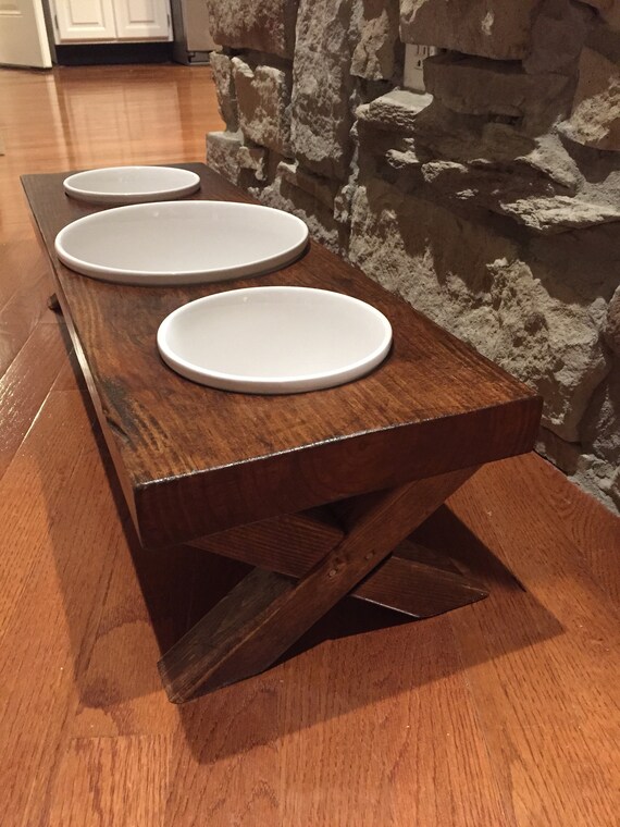 Elevated Dog Feeder Raised Dog Bowl 3 Dog Bowl Farmhouse Etsy