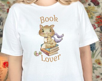 Book Lover Jersey Short Sleeve T-Shirt, Book Nerd Gift, Bookworm Gift, Librarian Gift, Gift for Her, Teacher Gift, Gift for Book Lover