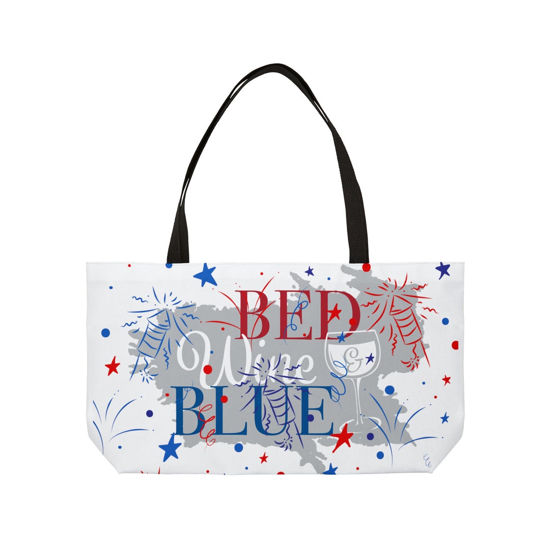 4th of july tote bag red wine blue totes beach tote etsy