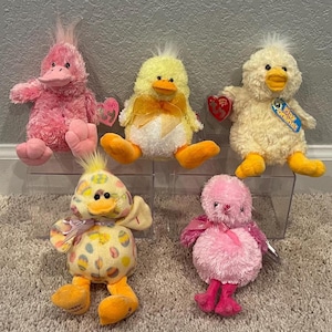 Ty Beanie Babies - Easter Chicks and Ducks - Germma, Billingham, Quackly, Quackington, Chenille (Your Choice) - HARD TO FIND!