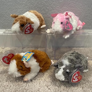 Ty Beanies Babies - Guinea Pigs - Twitch, Rosa, Fluffball, Flash (Your Choice)