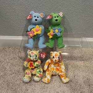 Ty Beanie Babies - Spring Flower Bears - Bluebonnet, Raine, Bloom, Shasta (Your Choice)