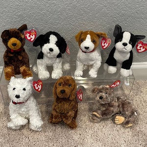 Ty Beanie Babies - Dogs - Amigo, Riggins, Kippy, Tux, Dundee, Seadog, Cutesy (Your Choice)