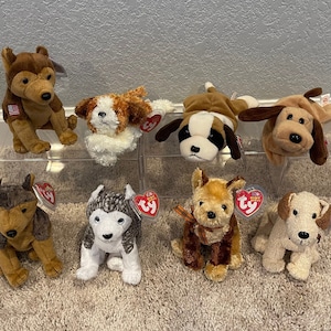 Ty Beanie Babies Dogs Courage NYPD Sampson Bernie Bones Sarge Mukluk Fidget Rufus your Choice Etsy