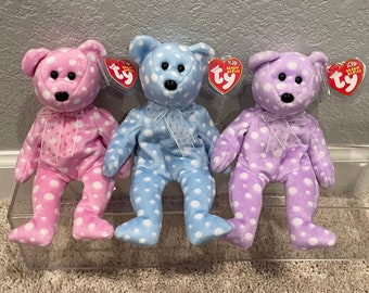 Ty Beanie Babies - 2003 Trade Show Exclusive Bears (10 Year Anniversary) - Fizz, Bubbly, Toast (Your Choice)