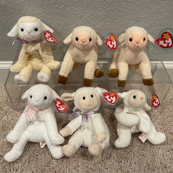 Ty Beanie Babies - Easter Lambs and Sheep - Fleece, Sheepishly, Ewey, Lullaby, Fleecie (Your Choice)