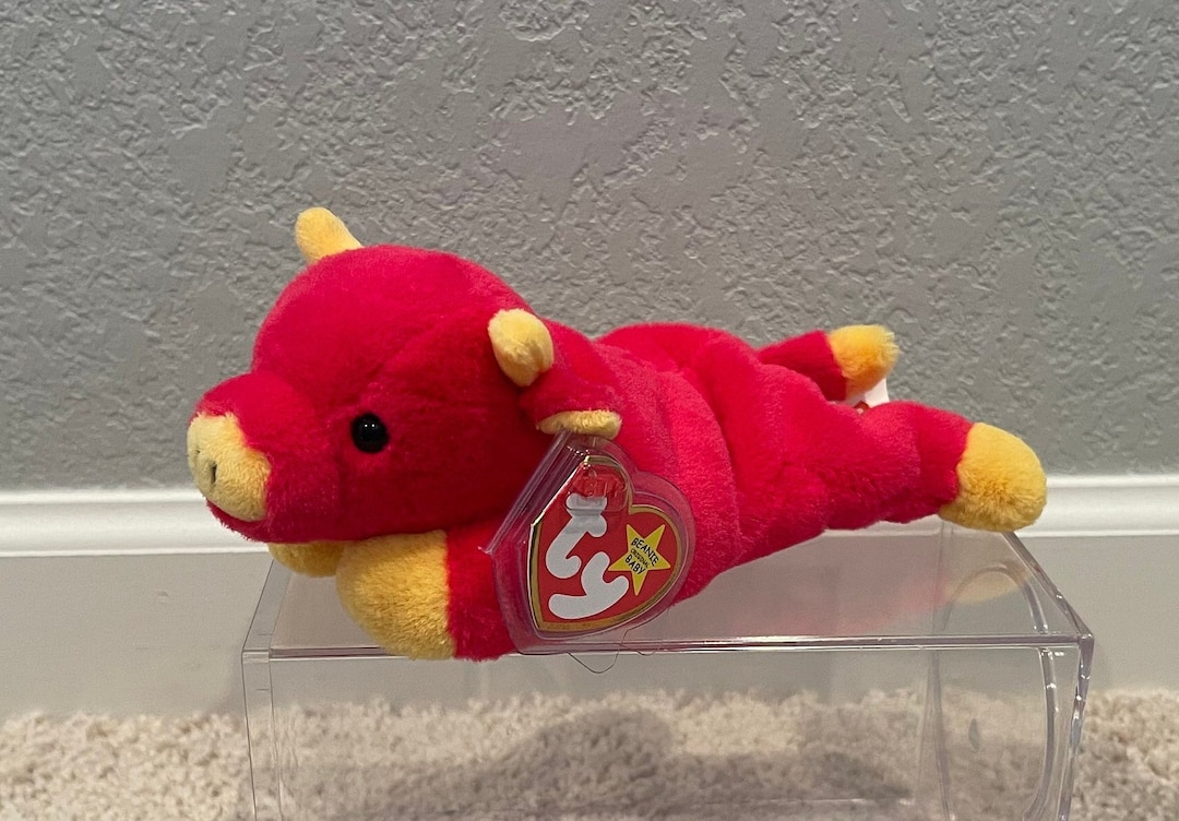 Ty 赤い牛 ビーニーベイビーズ　Snort Ty Beanie Babies Snort the Bull - Vintage Collectible 1995
