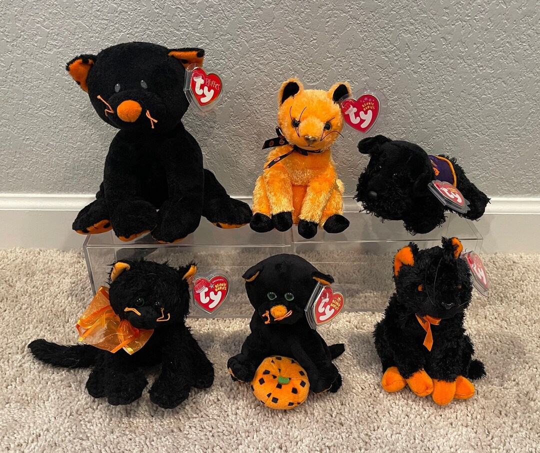 Ty Beanie Babies Halloween Cats Dogs Fraidy Superstition Tremble Scared e Trickery Moonlight your Choice Etsy