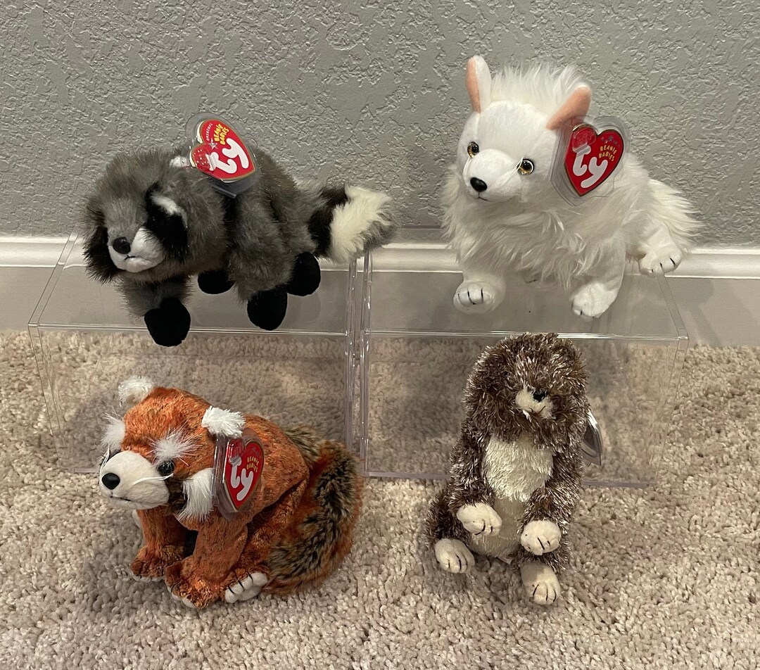 Ty Beanie Babies Raccoon Arctic Fox Red Panda Bear American