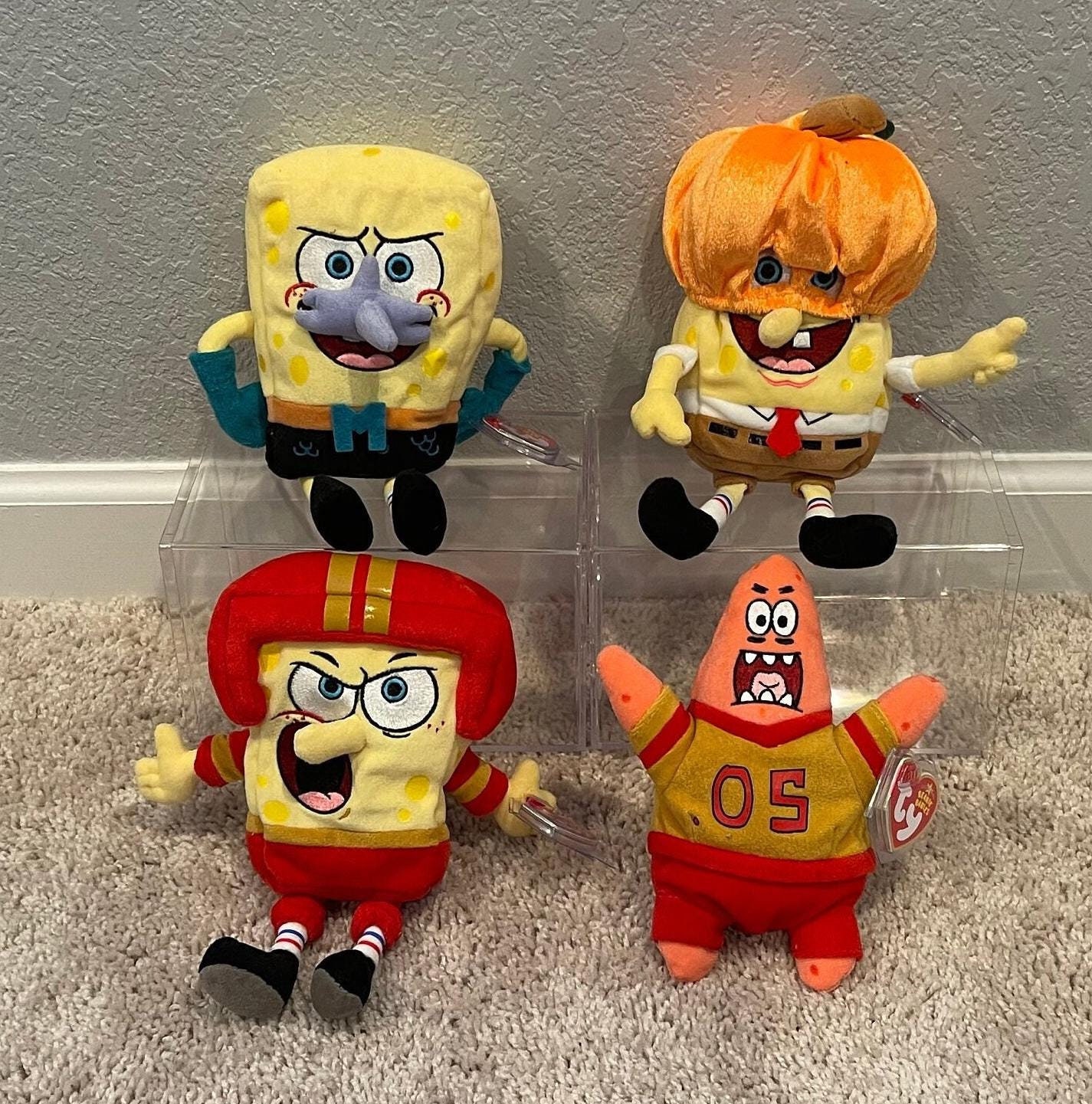 Ty Beanie Babies - Spongebob Squarepants - Mermaid Man, Pumpkin