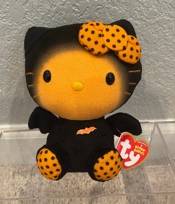 Hello Kitty ぬいぐるみ オレンジ 黒 Ty Beanie Babies - Hello Kitty Plush - Halloween Orange and Black