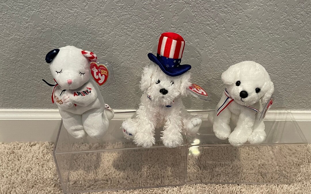Ty Beanie Babies Patriotic Dogs and Bears First Dog, Fireworks,  American Blessing (your Choice)
