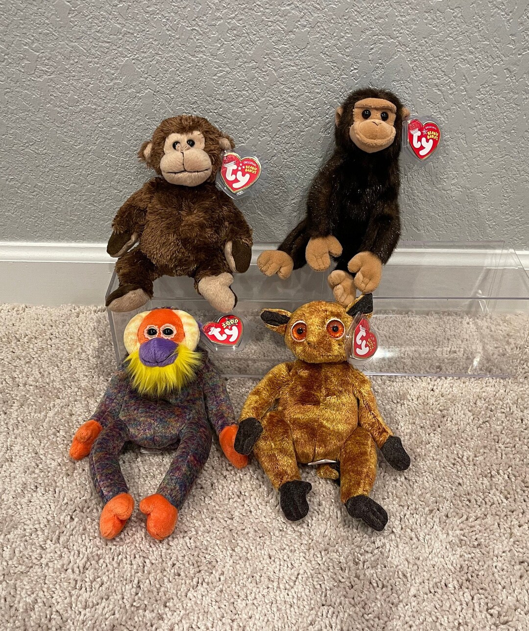 Ty Beanie Babies Jungle Animals Monkeys Orangutans pic