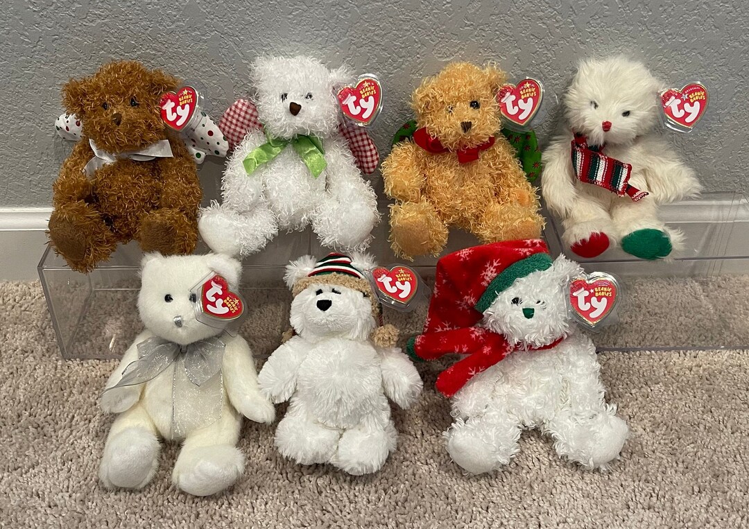 Ty Beanie Babies Christmas Holiday Bears Joyful, Joy, Joyous, Muffler