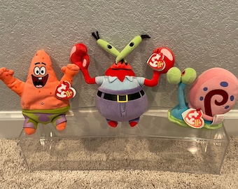Ty Beanie Babies - Patrick Star, Mr. Krabs, Gary the Snail - Best Buy Exclusives (Your Choice) - Hard to Find!