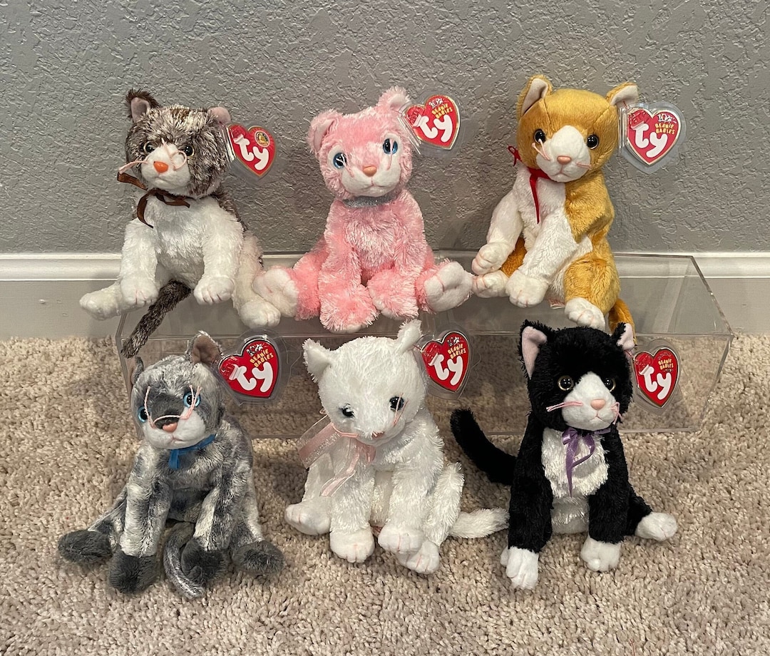 Ty Beanie Babies - Cats - Fancy, Fussy, Tangles, Frisky