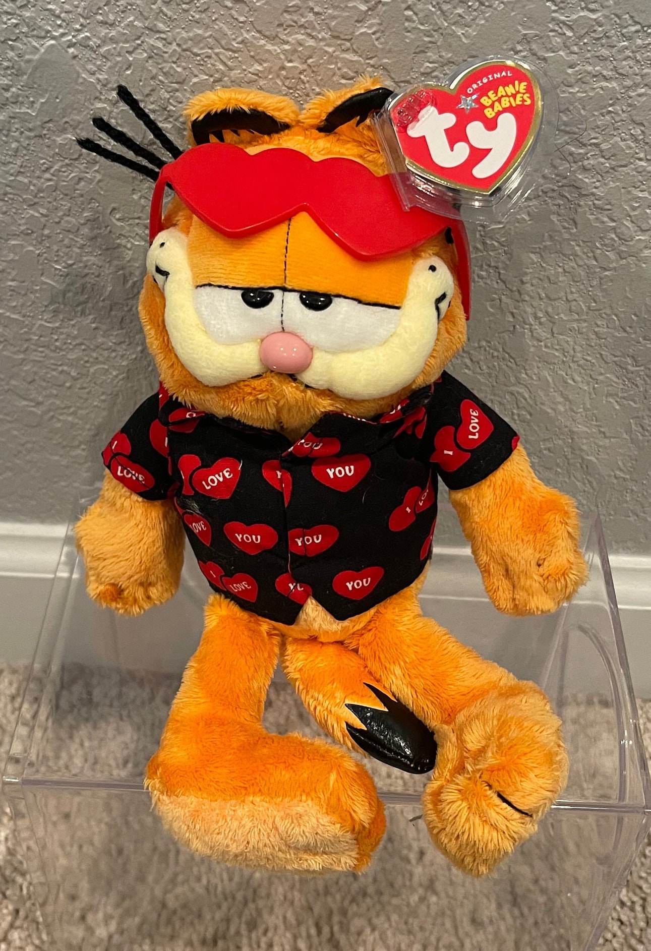 Ty Beanie Babies - Garfield - Happy Valentines Day and