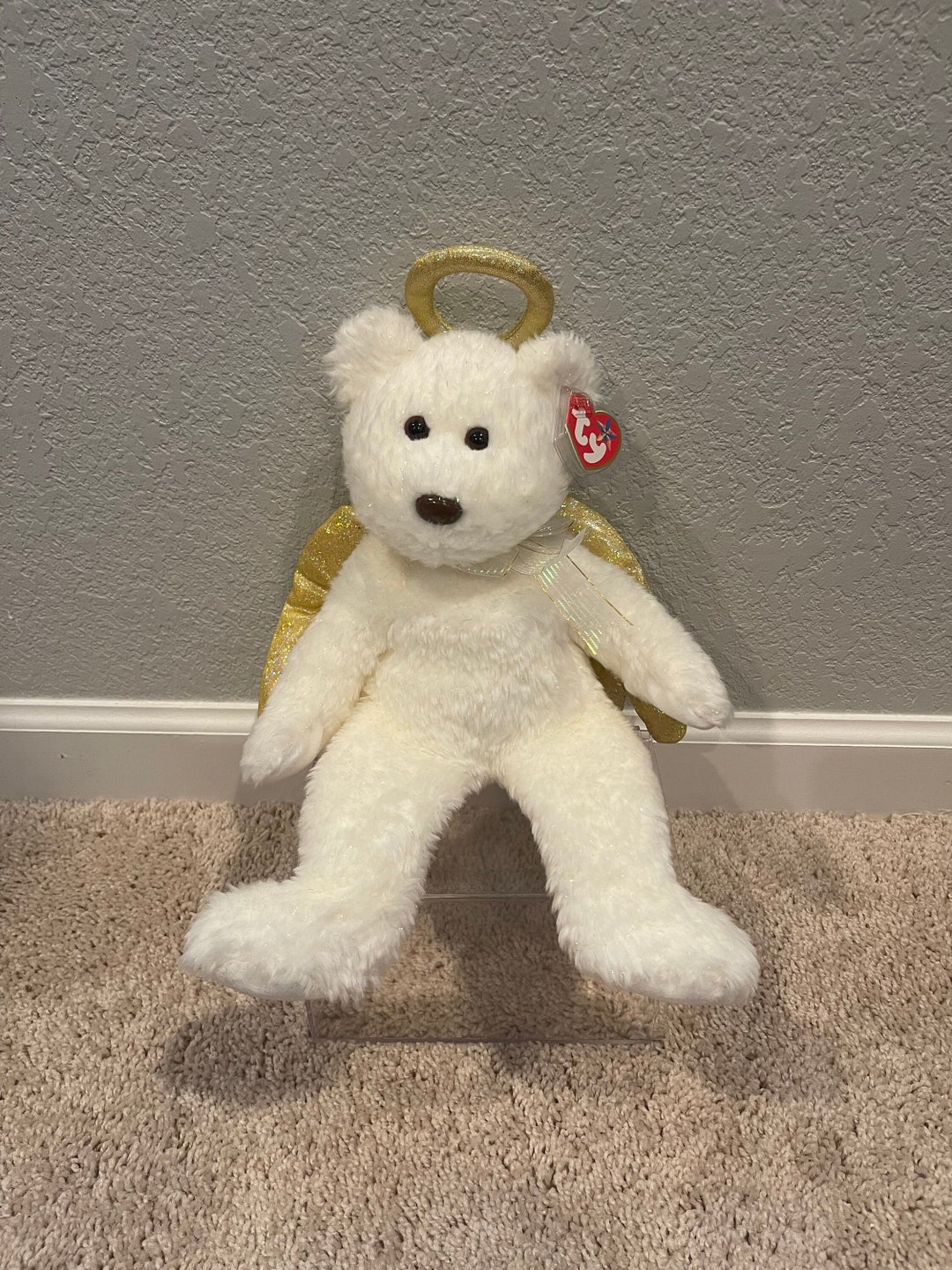 Ty Beanie Buddy (large) - Halo II the White and Gold Angel Bear (14 ...