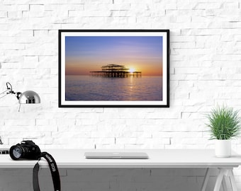 West Pier Brighton, Brighton, England, Sunset, Fine Art Photography, Wall Art, Home Decor