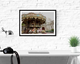 Carrousel à Montmartre, Paris, Paris Photographie, Voyage, Photographie d’Art, Art Mural, Décor d’Accueil
