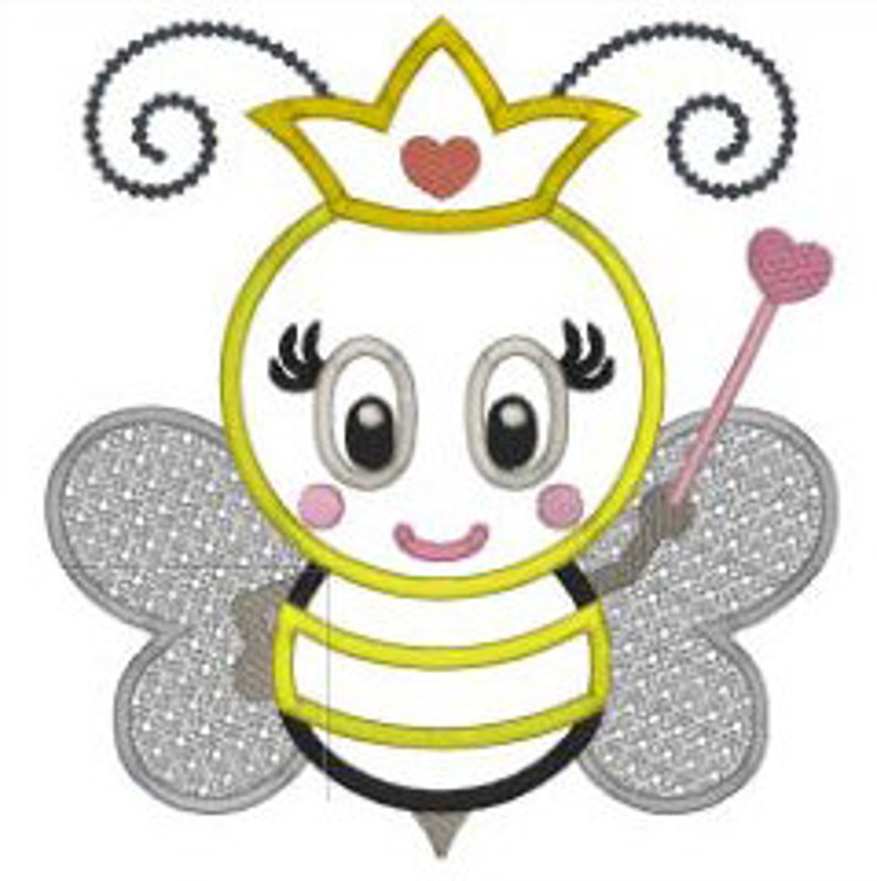 Queen Bee Applique Design For Machine Embroidery INSTANT Etsy
