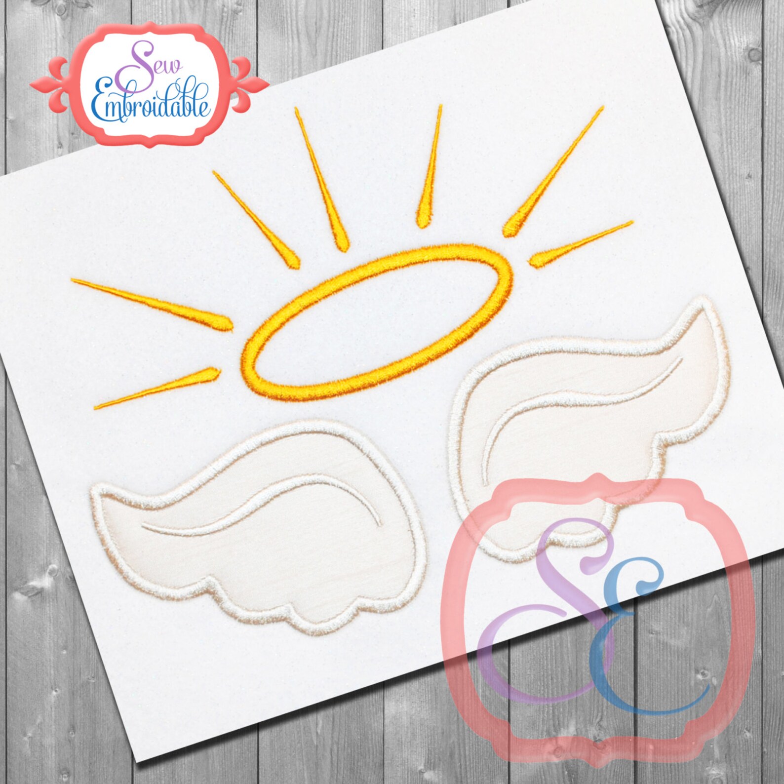 ANGEL WINGS Applique Design for Machine Embroidery INSTANT Etsy