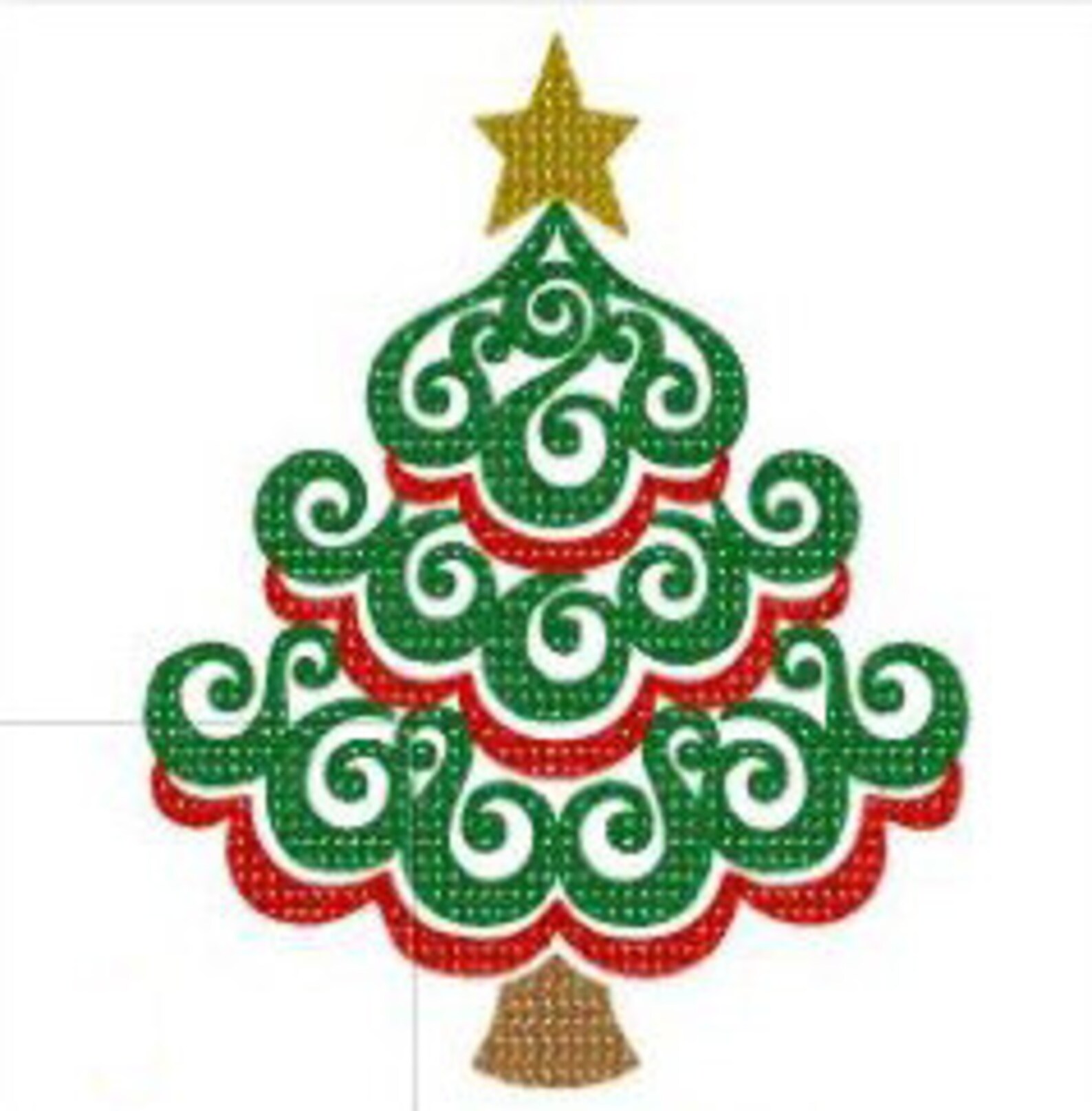 Swirly christmas tree design for machine embroidery instant  etsy