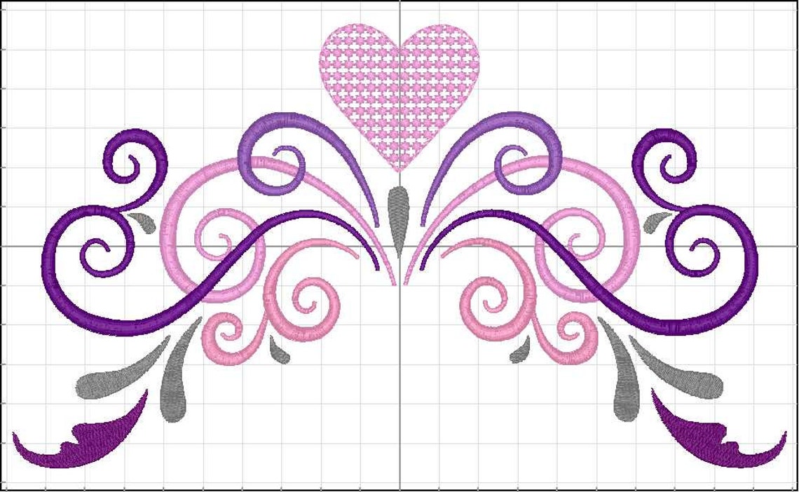 Valentine Swirls Design for Machine Embroidery INSTANT Etsy