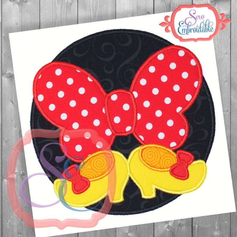 Bow and Shoes Applique Design For Machine Embroidery High Etsy