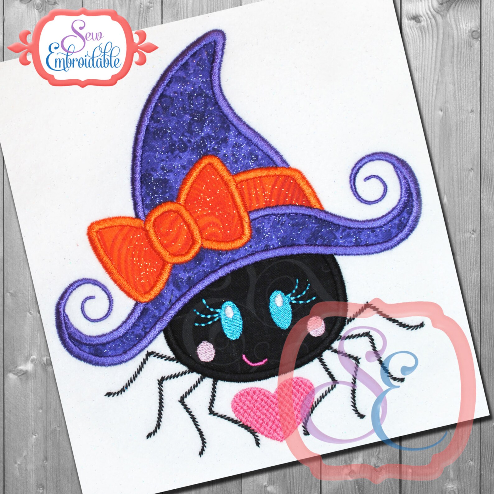 SPIDER WITCH HAT Applique Design for Machine Embroidery Etsy