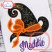 Big Bow Witch Hat Applique Design For Machine Embroidery INSTANT DOWNLOAD 