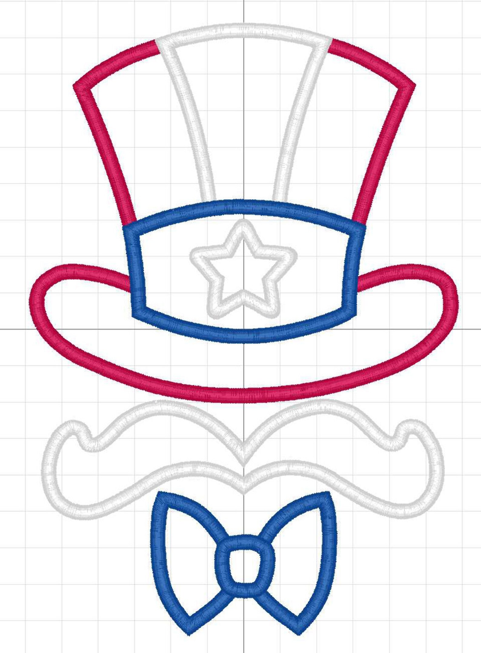 UNCLE SAM Applique Design for Machine Embroidery Etsy