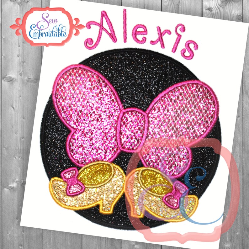 Bow and Shoes Applique Design For Machine Embroidery High Etsy