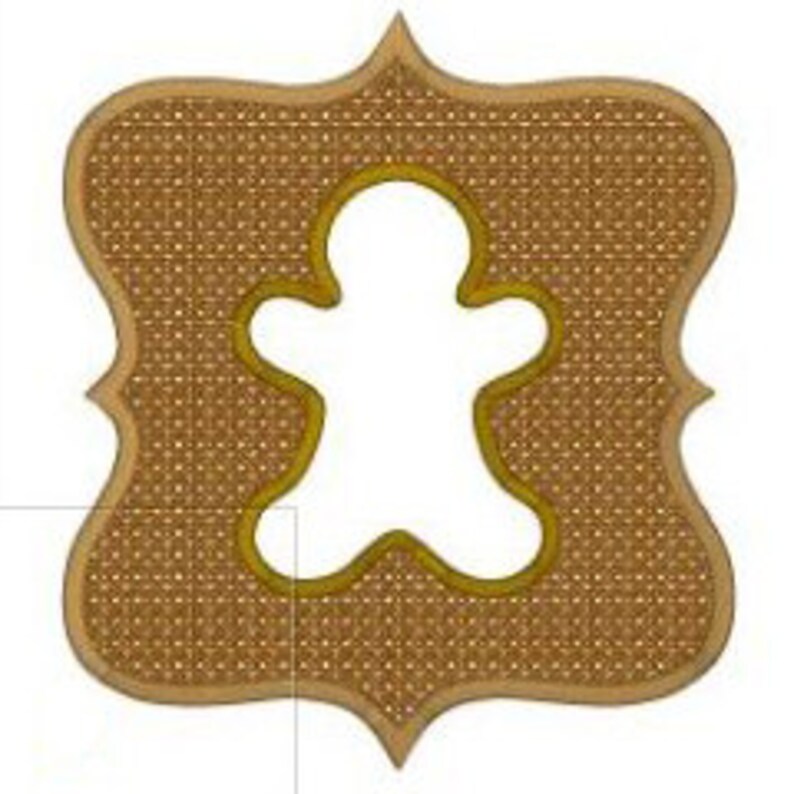Embossed Gingerbread Design for Machine Embroidery INSTANT Etsy